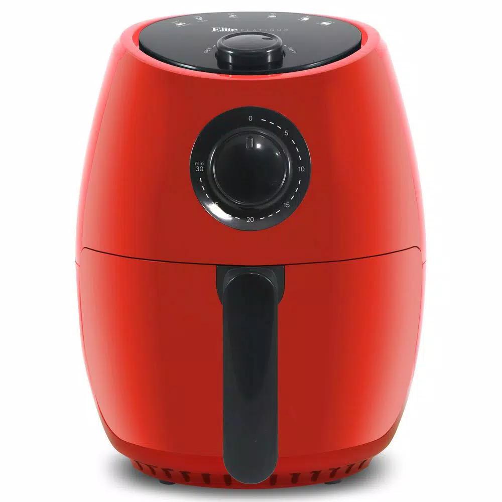 Maximatic Elite Platinum 2.1 Qt Red Air Fryer with Adjustable Timer and Convection Fan
