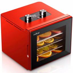NutriChef 4-Tray Food Dehydrator Machine, 350W with Digital Timer and Temperature Control, Red thumbnail 1