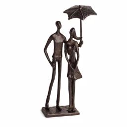 Danya B Loving Couple Under Umbrella Bronze Sculpture thumbnail 2