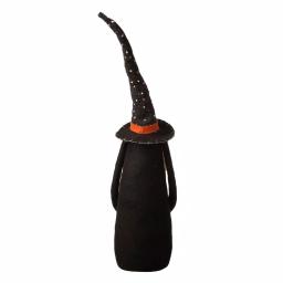 Glitzhome 28 in. Halloween Fabric Gnome Standing Decor with Posable Hat and Faux Fur Beard thumbnail 2