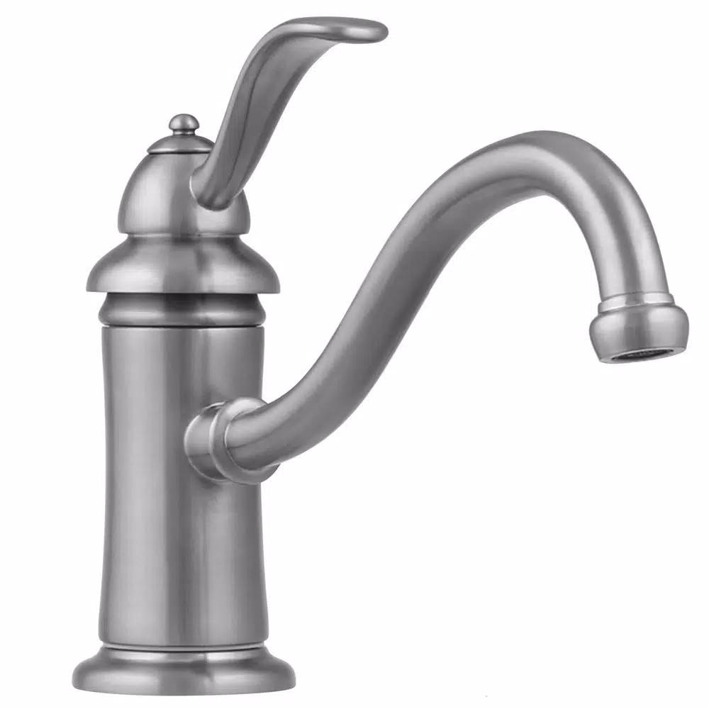 Pfister Marielle Single-Handle Mid-Arc Kitchen Faucet with Side Sprayer and Soap Dispenser, Stainless Steel
