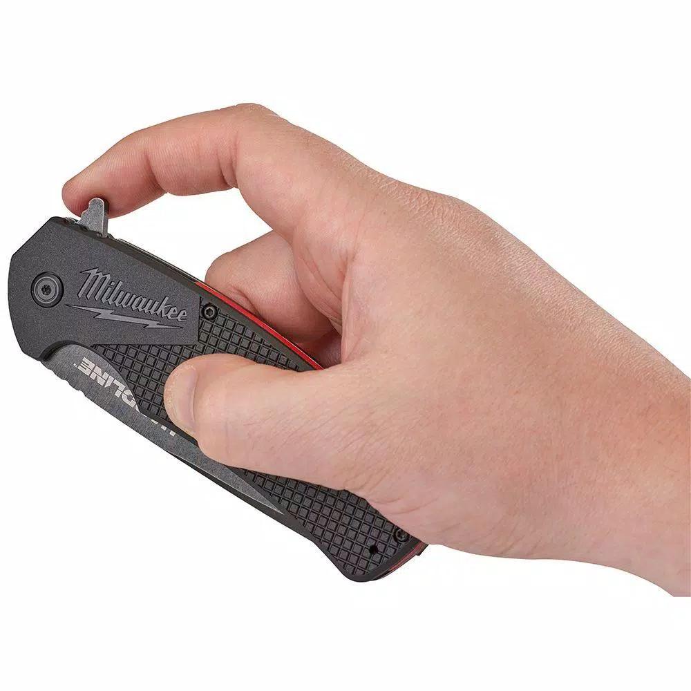 Milwaukee Hardline 3.5 in. D2 Steel Smooth Blade Folding Pocket Knife