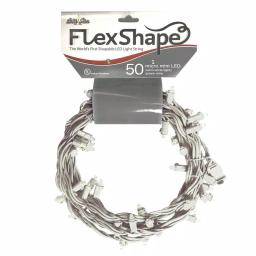 Brite Star 50-Light Warm White Micro Mini Flex-Shape LED String Lights, White Wire thumbnail 2