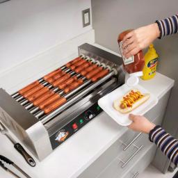 Funtime 187 sq. in. Stainless Steel Hot Dog Roller Grill, Dual Temperature Control thumbnail 7