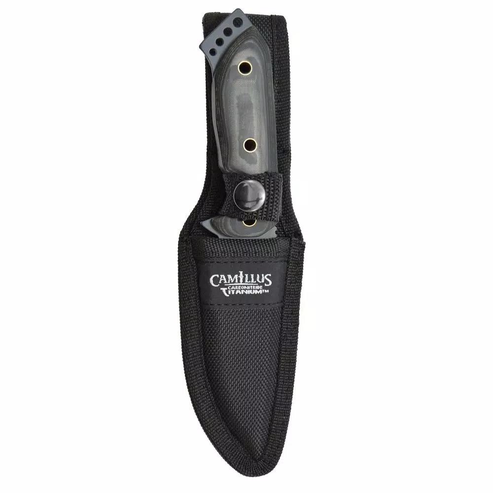 Camillus 7.75 in. Tanto Fixed Blade Knife with Carbonitride Titanium Coating and Micarta Handle