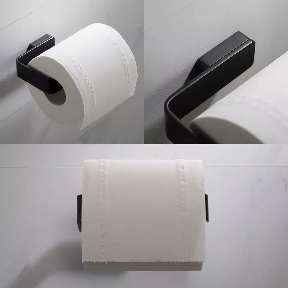 KRAUS Stelios Matte Black Solid Brass Toilet Paper Holder