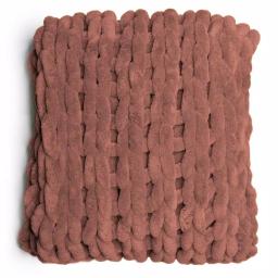 DONNA SHARP Rust Chenille Chunky Knit Throw Blanket, 40 x 50 in, Modern Solid Pattern thumbnail 2