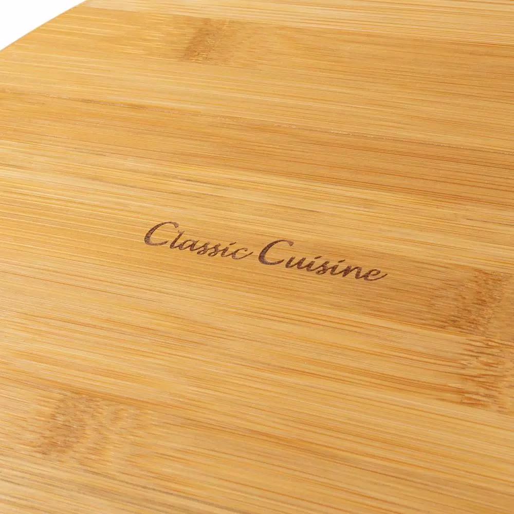 Classic Cuisine 10.25 in. Round Bamboo Salad Bowl Set with Two Utensils