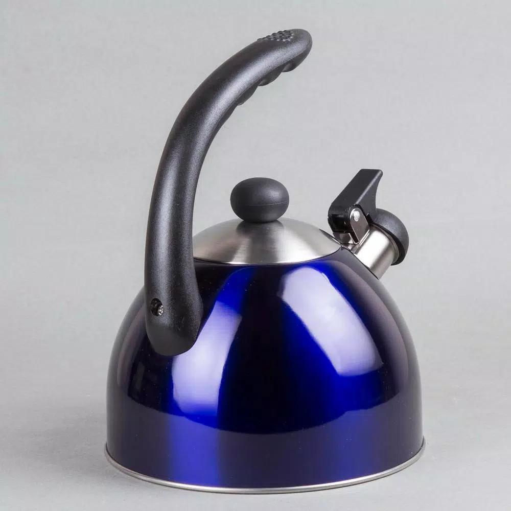 Creative Home Rhapsody 2.1 Qt. Stainless Steel Whistling Tea Kettle, Metallic Blue