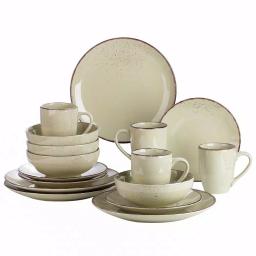 Vancasso 16-Piece Vintage Beige Porcelain Dinnerware Set - Service for 4 thumbnail 1
