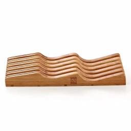 Cook N Home 11-Slot Bamboo In-Drawer Knife Storage Block Organizer thumbnail 5