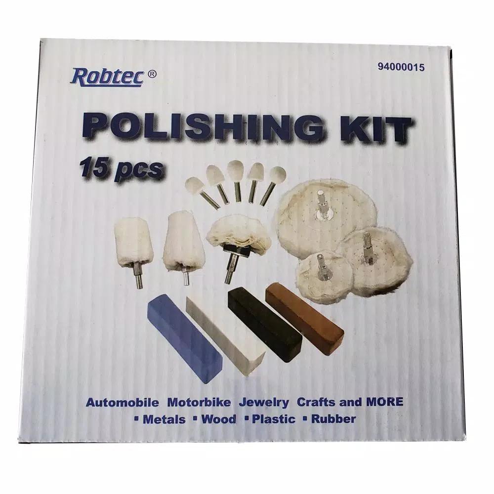 Robtec 15-Piece Aluminum Polishing Kit for Rotary Power Tools