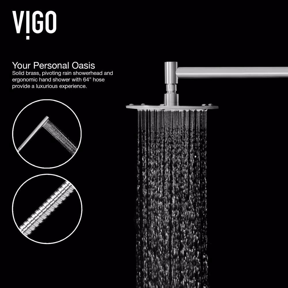 VIGO Dilana 66.875 in. Stainless Steel 6-Jet High Pressure Shower Panel System with Handheld Dual Shower