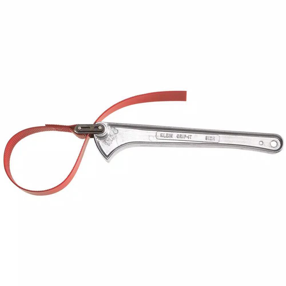 Klein Tools Grip-It Strap Wrench, 1.5 in. to 5 in. Opening, 12 in. Handle