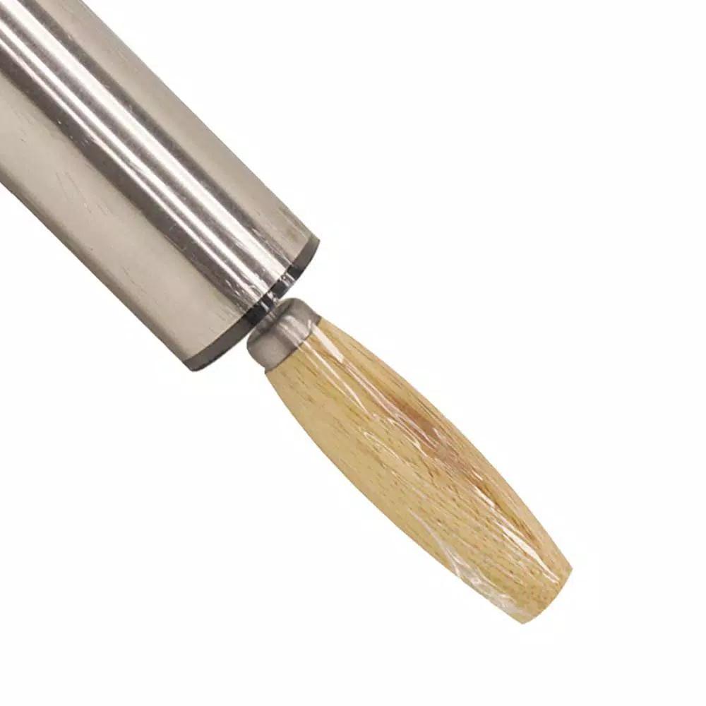 Home Basics Stainless Steel and Wood Rolling Pin