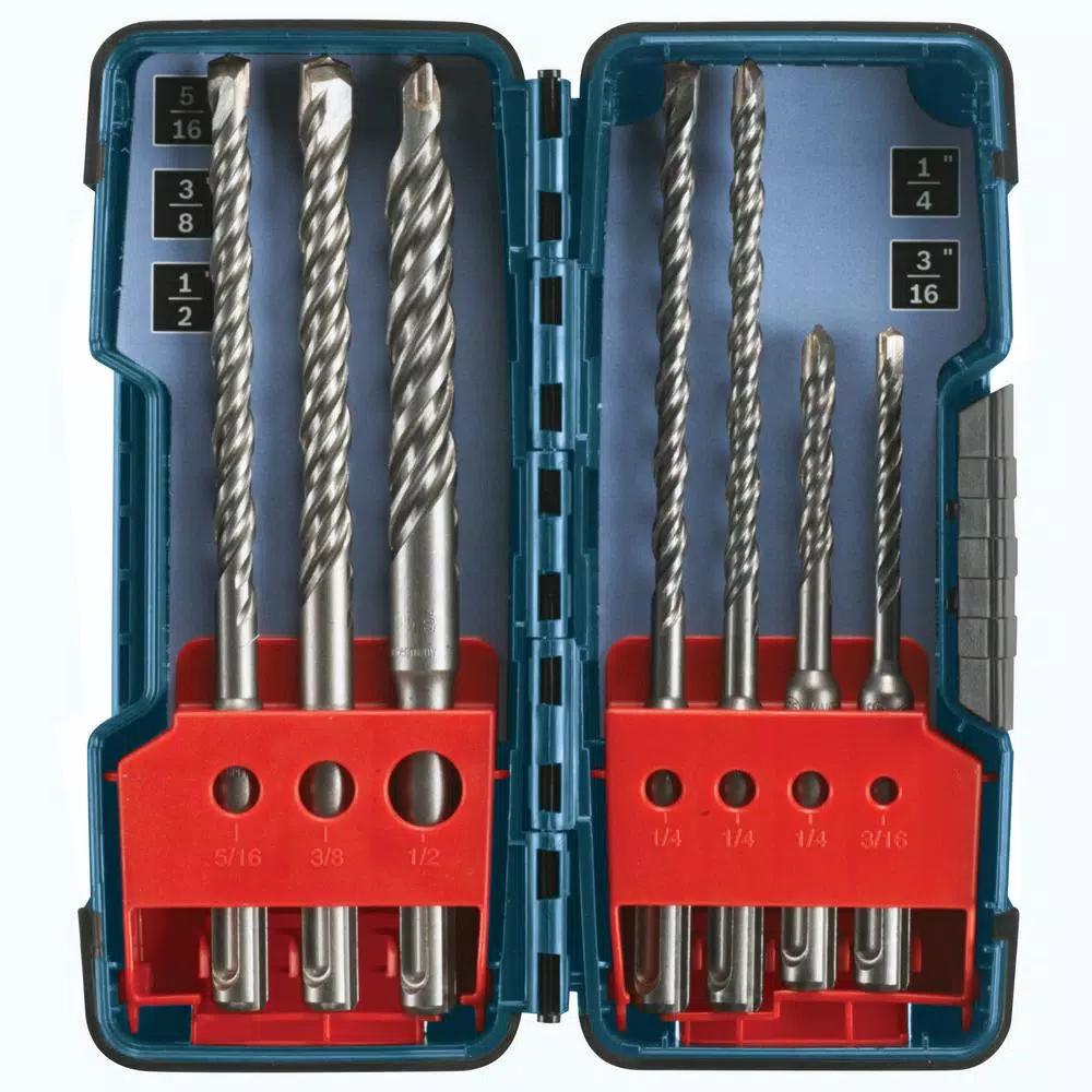 Bosch Bulldog Xtreme 8A Corded 1 in. SDS-Plus Rotary Hammer Kit with 7-Piece Carbide-Tipped Bit Set and Case
