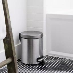 StyleWell 1.3 Gal. Stainless Steel Round Step On Trash Can with Soft Close Lid thumbnail 2