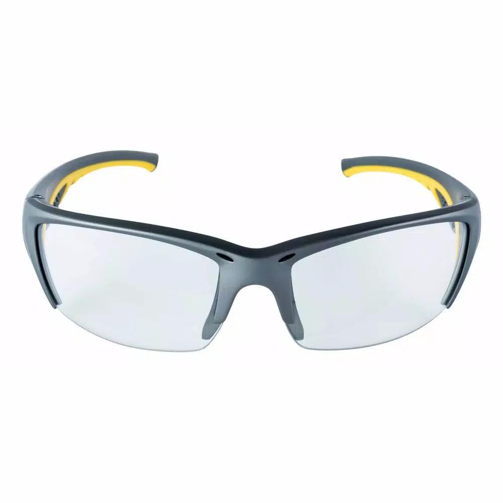 3M Performance Eyewear Safety Glasses, Gray/Yellow Frame, Clear Anti-Fog & Scratch Resistant Lenses (4-Pack)