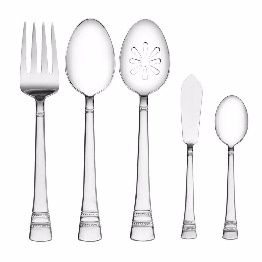 Pfaltzgraff Sapphire Bay 53-Piece Stainless Steel Flatware Set, Service for 8