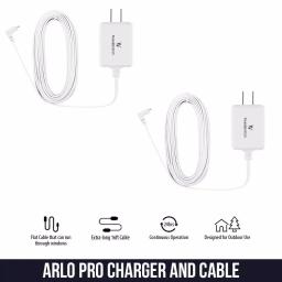 Wasserstein Weatherproof Quick Charge 3.0 Power Adapter for Arlo Pro, Pro 2 & Go (16 ft, 2-Pack, White) thumbnail 4