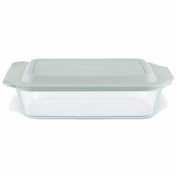 Pyrex Deep Dish 3 Qt. Rectangular Glass Baker with Secure-Fit Lid, 7 in. x 11 in. thumbnail 2