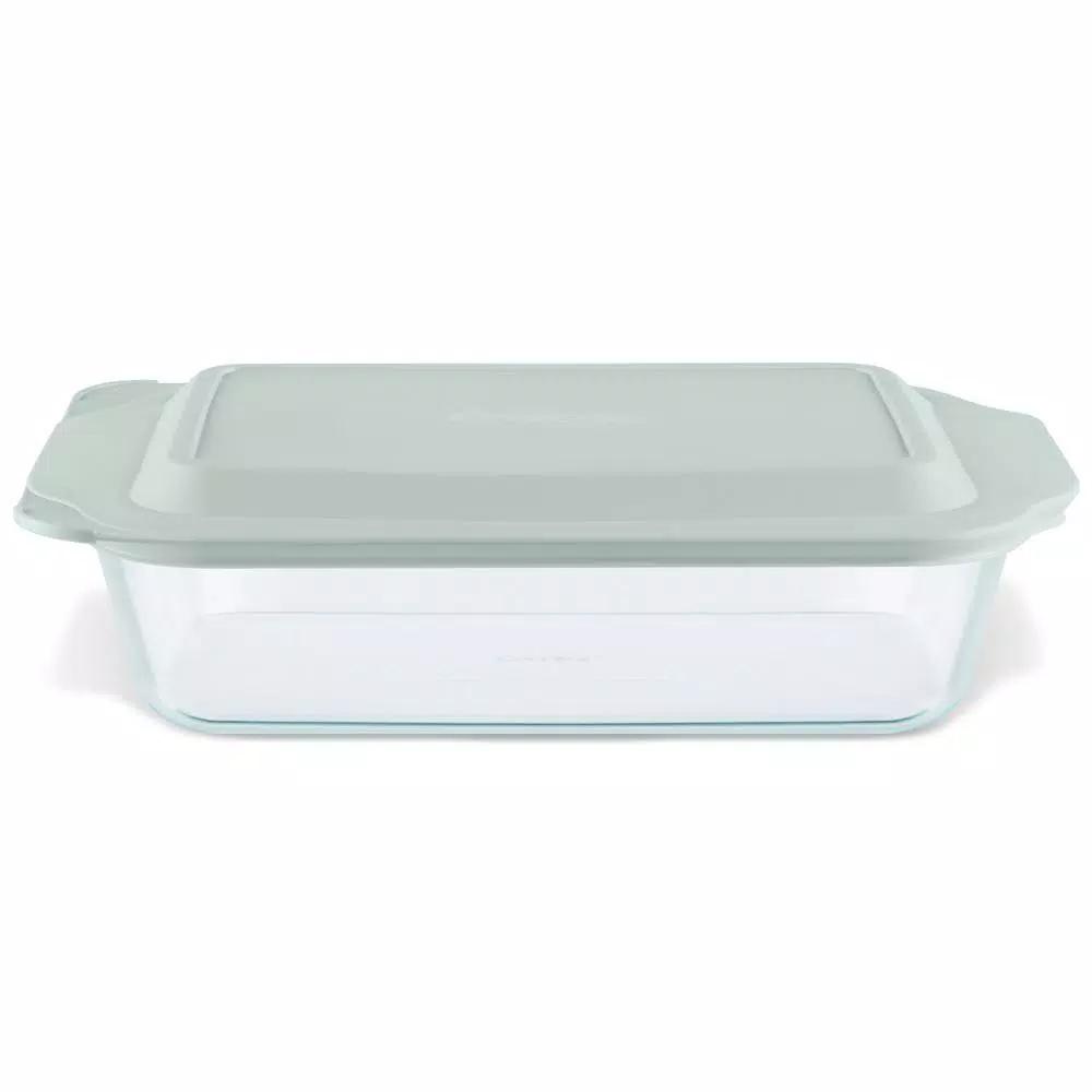 Pyrex Deep Dish 3 Qt. Rectangular Glass Baker with Secure-Fit Lid, 7 in. x 11 in.