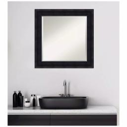 Amanti Art 25 in. Square Beveled Edge Wood Framed Bathroom Vanity Mirror, Dark Brown Mahogany thumbnail 7