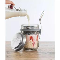 Kilner 0.35L Breakfast Jar Set - 2 Wide Mouth Glass Jars with Measuring Lid and Spoon thumbnail 3