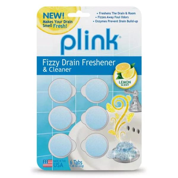 Plink Fizzy Drain Freshener and Cleaner, Lemon Scent, 6-Count (12-Pack)