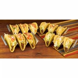 TACO TUESDAY Stainless Steel Rectangular Taco Holder Trays, 8.25 in. (Set of 4) thumbnail 8