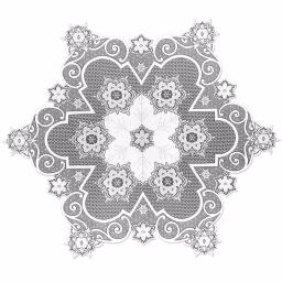 Heritage Lace Snowflake 47 in. White Floral Polyester Round Table Topper thumbnail 1