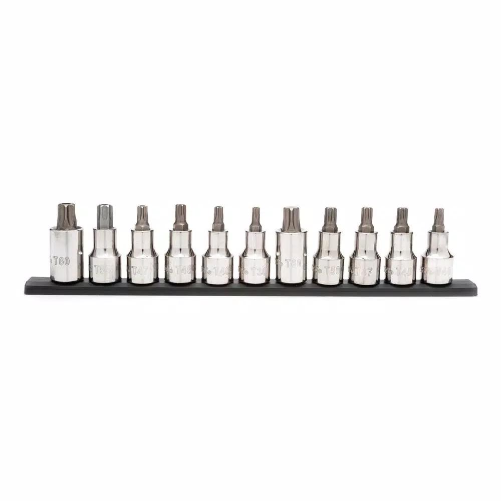 Husky 1/2 in. Drive Torx and Tamper-Proof Torx Bit Socket Set, 11-Piece