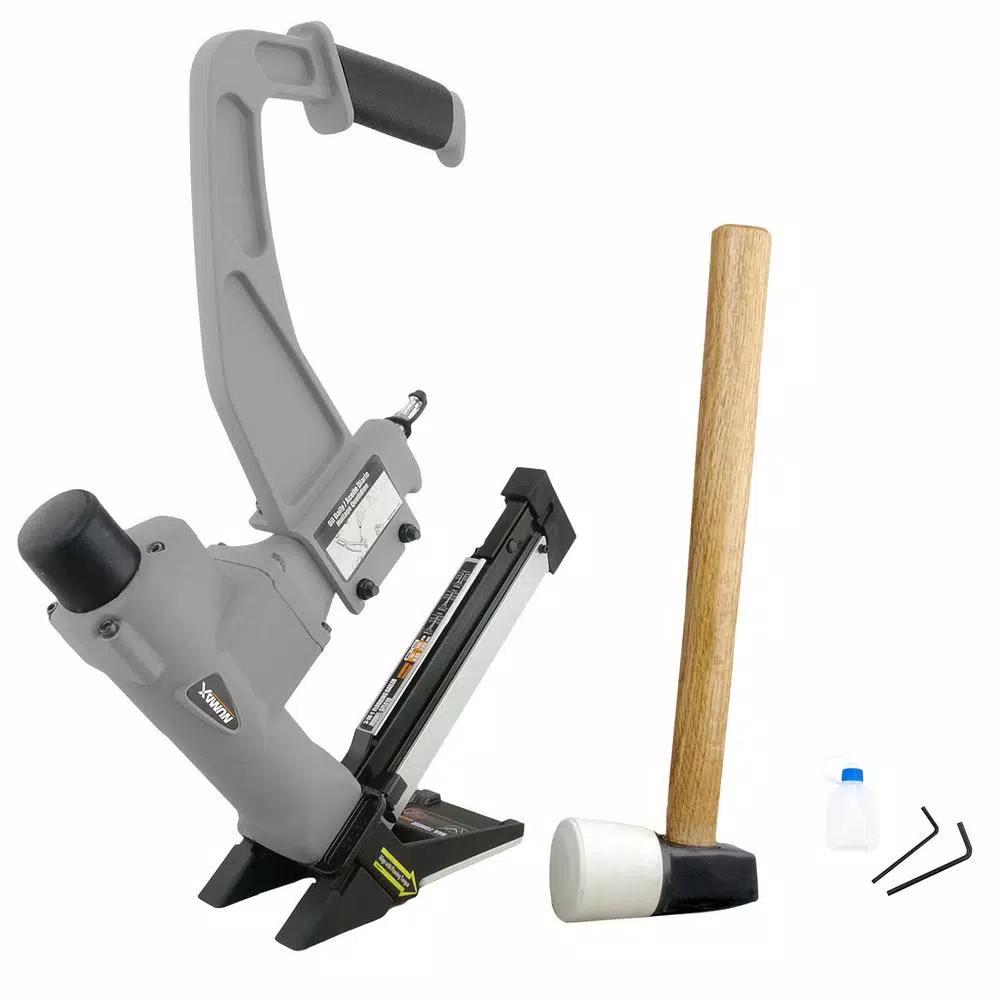 NuMax 3-in-1 Pneumatic Flooring Nailer and 15.5-Gauge Stapler, 16-Gauge T-Cleats & L-Cleats
