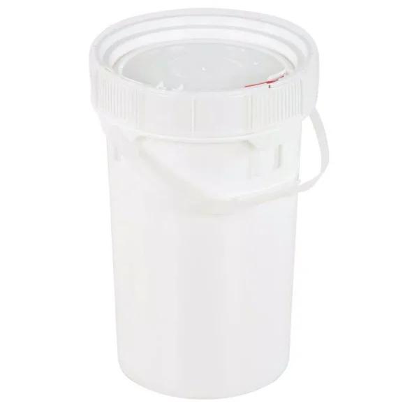 Vestil 6.5 Gallon White HDPE Screw-Top Pail with Lid - UN Certified
