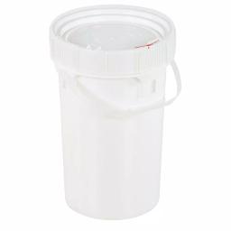 Vestil 6.5 Gallon White HDPE Screw-Top Pail with Lid - UN Certified thumbnail 1