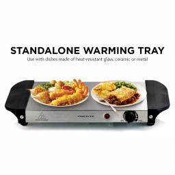 Ovente 2.1 qt. Electric Buffet Server, Stainless Steel Chafing Dish with 2 x 1L Warming Pans and Lids thumbnail 4