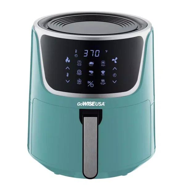 GoWISE USA 7 Qt. Digital Air Fryer with Dehydrator, 8-in-1 Functions and 3 Stackable Racks, Mint