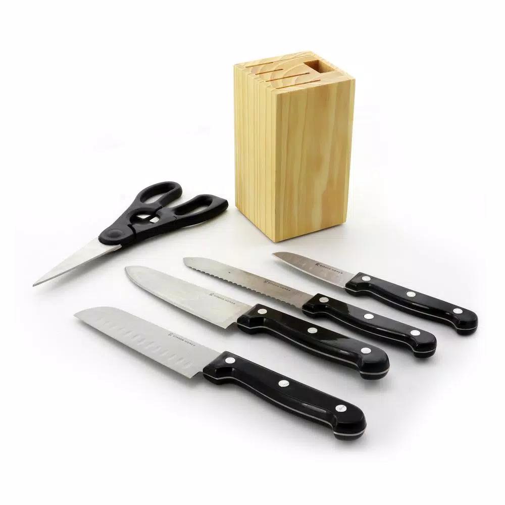 Gibson Collarette 6-Piece Preparation Cutlery Set with Wood Block