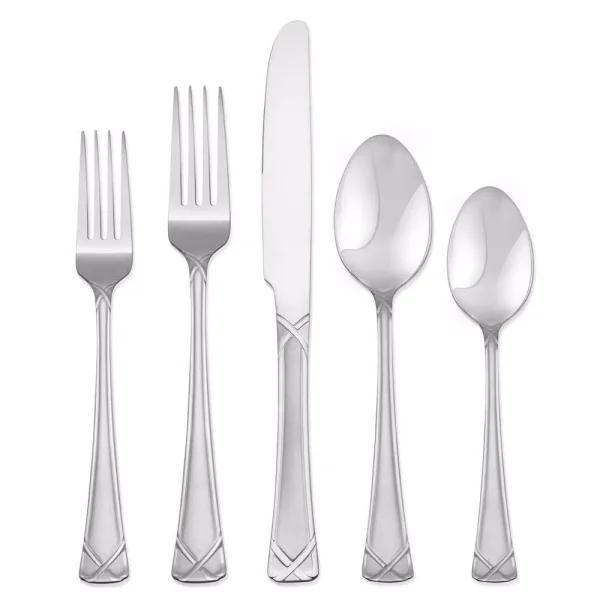 Hampton Forge Evansville Frosted 20-Piece 18/0 Stainless Steel Flatware Set, Service for 4
