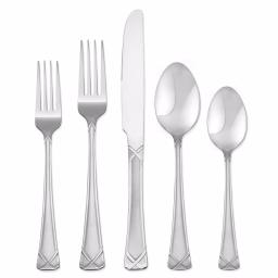 Hampton Forge Evansville Frosted 20-Piece 18/0 Stainless Steel Flatware Set, Service for 4 thumbnail 1