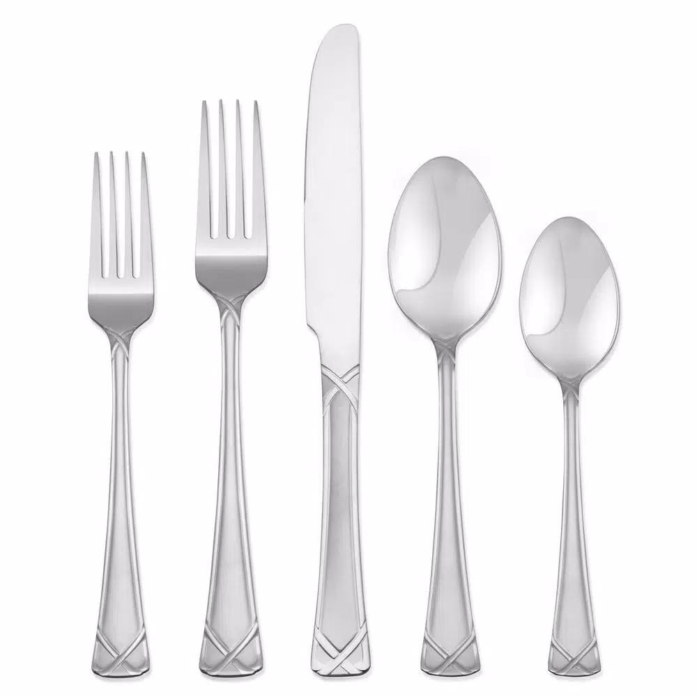 Hampton Forge Evansville Frosted 20-Piece 18/0 Stainless Steel Flatware Set, Service for 4