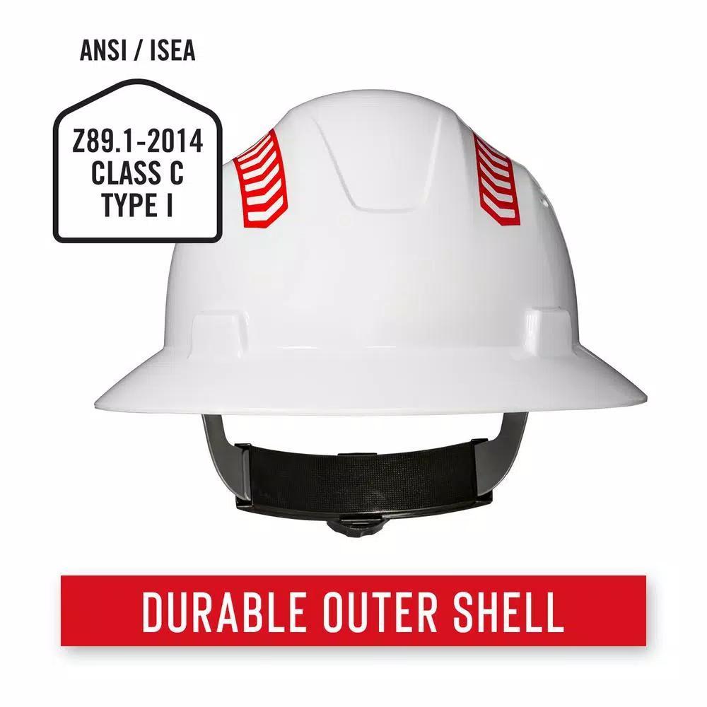 COAST SH300 Vis-Safe High-Visibility Reflective Full Brim Hard Hat, White