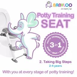 Babyloo Bambino 3-in-1 Convertible Toddler Potty Trainer and Step Stool - Gray thumbnail 4
