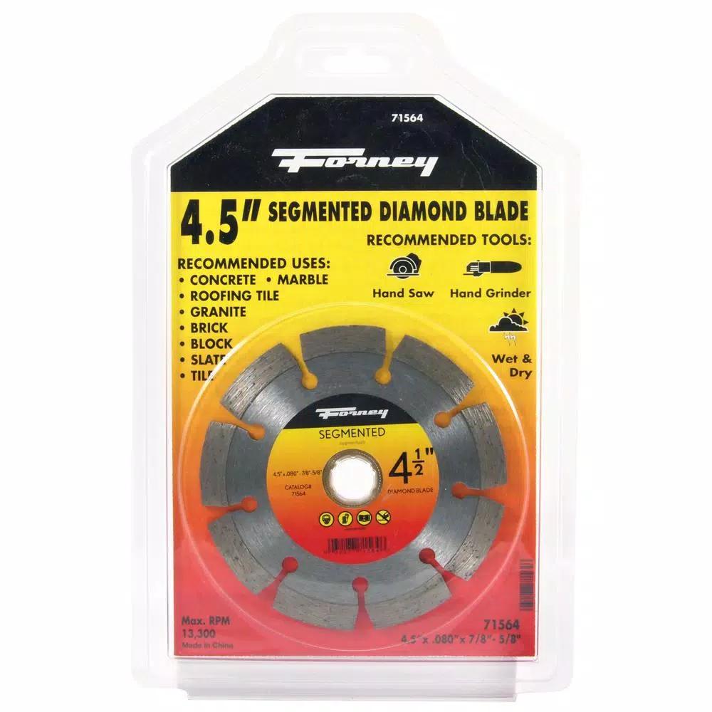 Forney 4-1/2 in. Segmented Diamond Cut-Off Blade for Concrete and Masonry