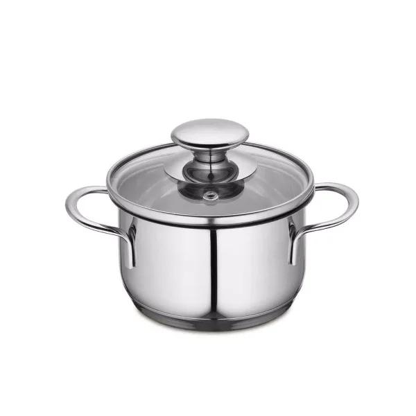 Frieling Küchenprofi 0.7 qt. Stainless Steel Stock Pot with Vented Glass Lid