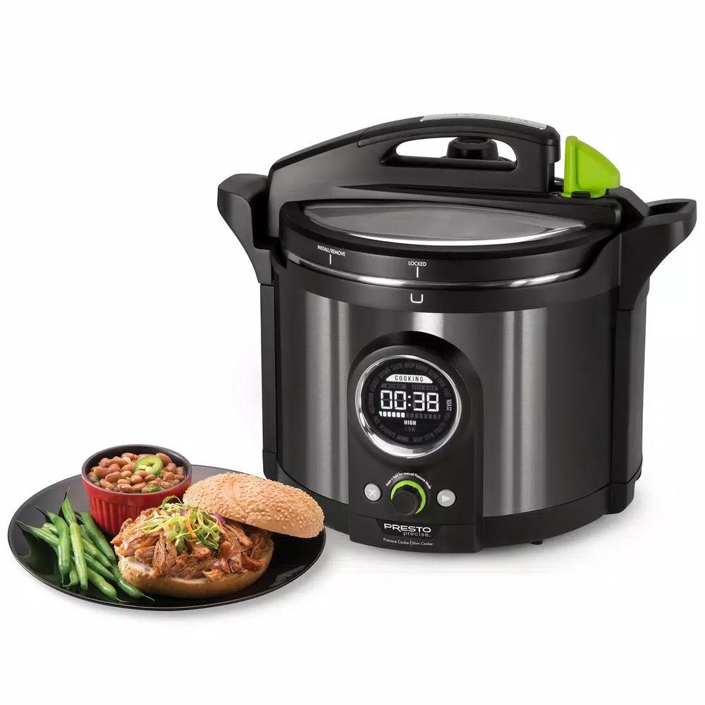 Presto 10 Qt. Black Stainless Steel Electric Pressure Cooker with 19 Programmed Settings