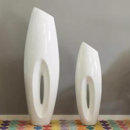 Uniquewise Modern White Magnesium Oxide Large Decorative Floor Vase - 40.5 in. thumbnail 4