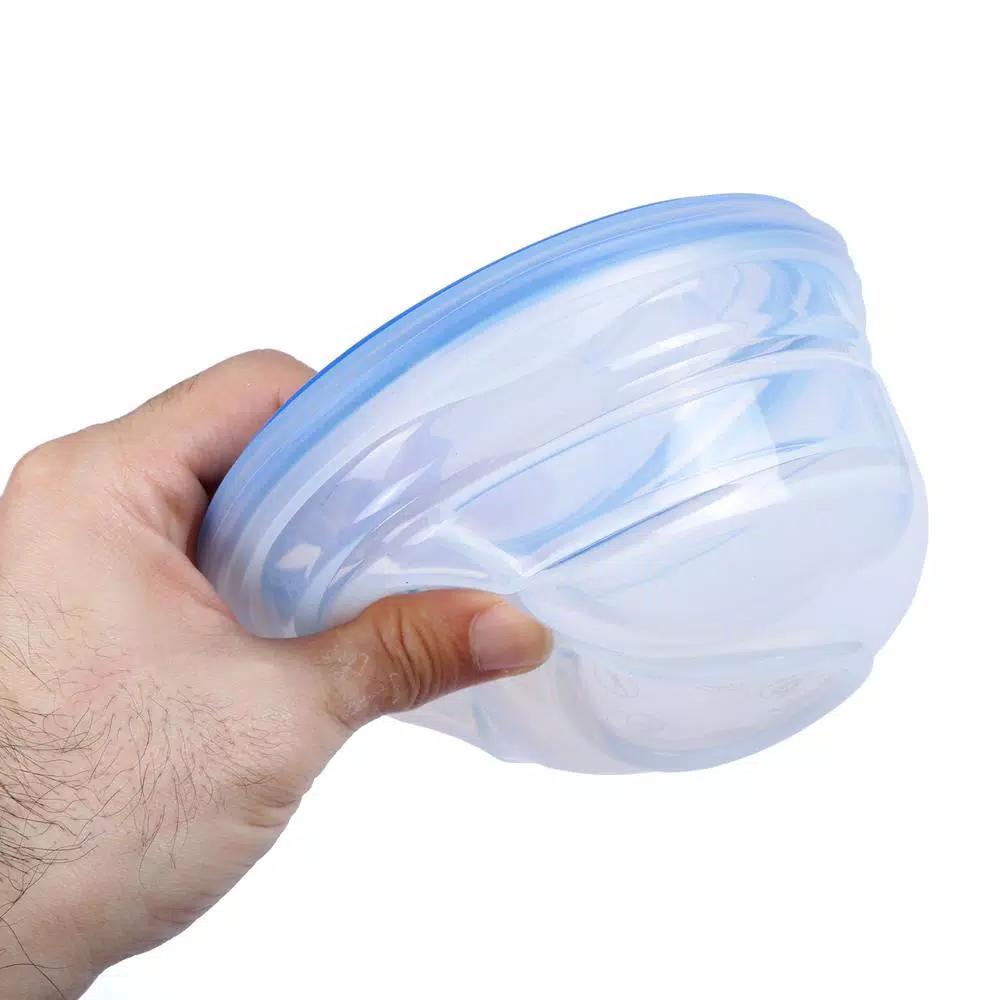 Creative Home Silicone Collapsible Food Storage Bowl with Leak-Resistant Lid, 16 oz