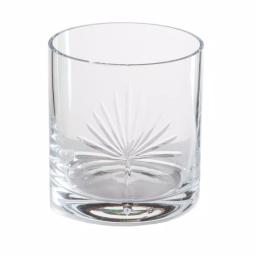 Abigails Palmetto 16 oz. Double Old-Fashioned Glass Set of 4 - Hand-Etched Palm Design thumbnail 2