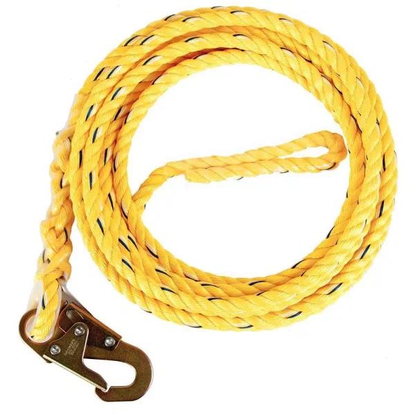 Guardian Fall Protection Guardian 5/8 in. x 150 ft. Poly Steel Rope with Self-Locking Carabiner and Swivel Snap Hook